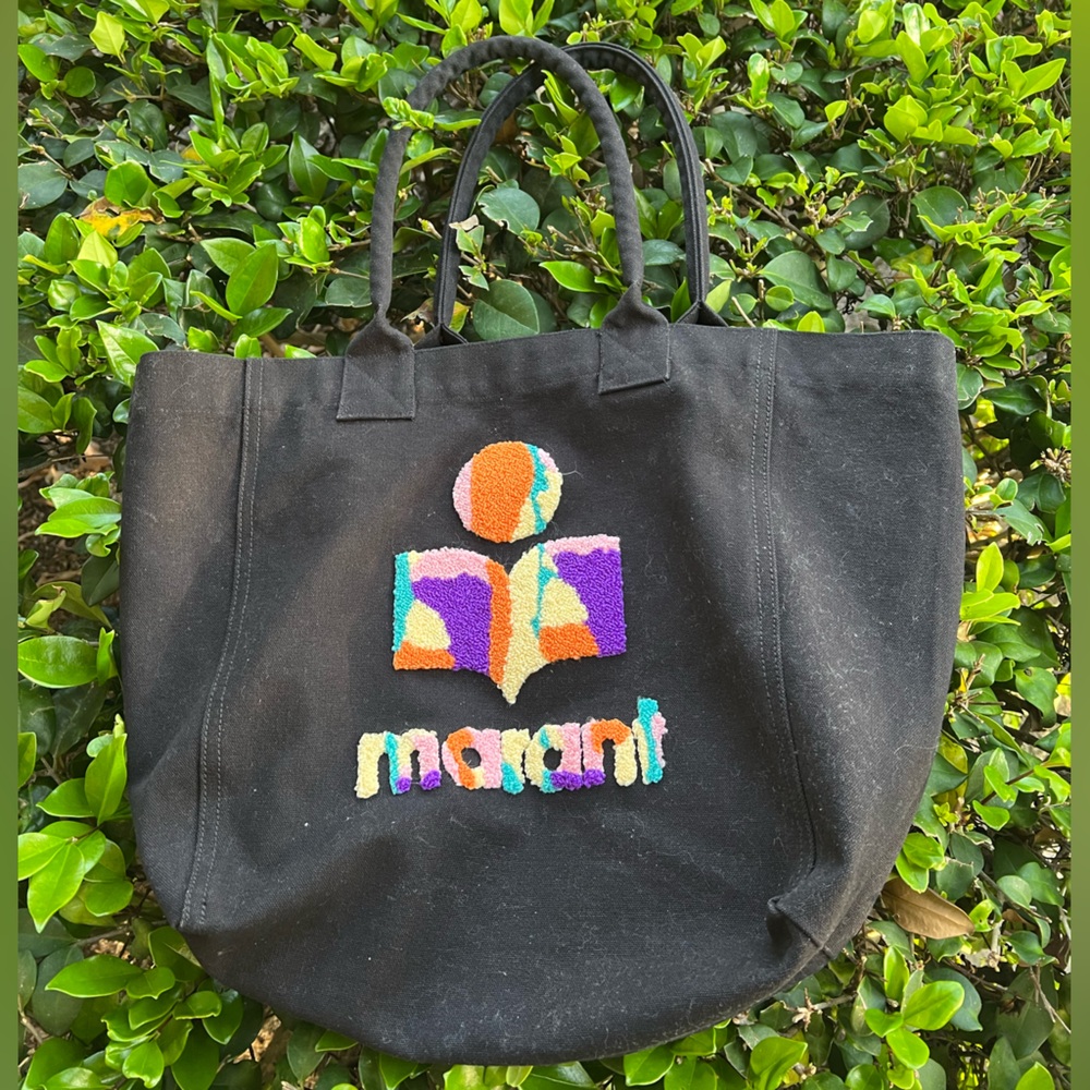 Isabel Marant Black Tote with Multicolor Logo - Picture 2 of 14